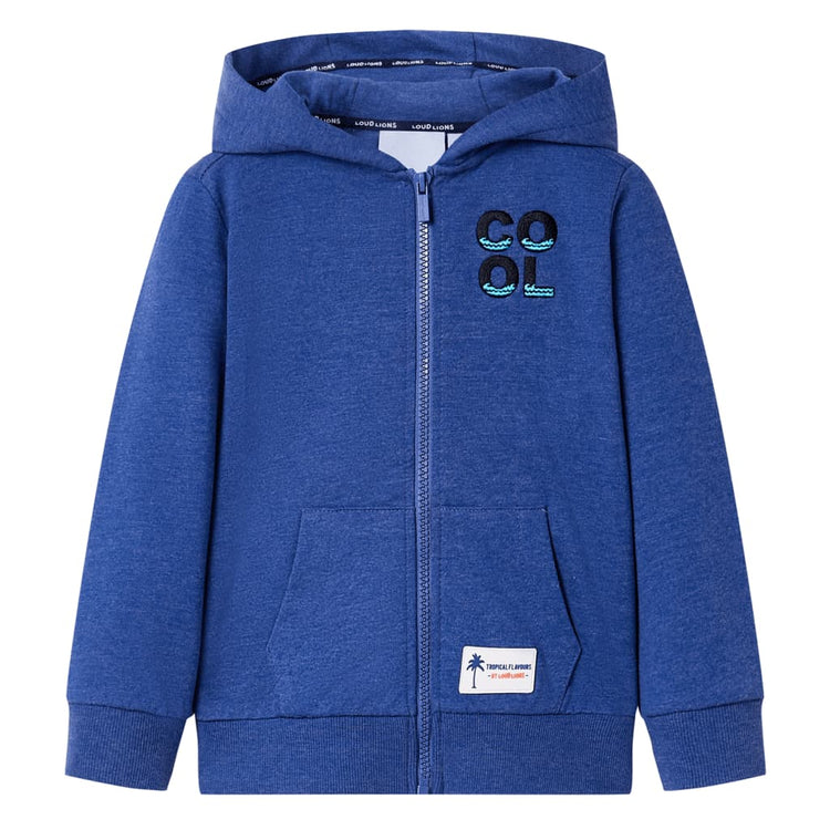 Vidaxl gilet pour enfants avec capuche et fermeture éclair 116 bleu foncé mixte
