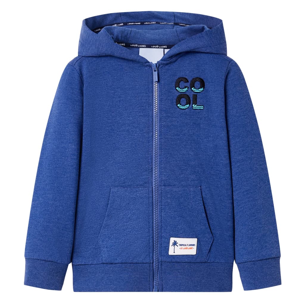 Vidaxl gilet pour enfants avec capuche et fermeture éclair 140 bleu foncé mixte