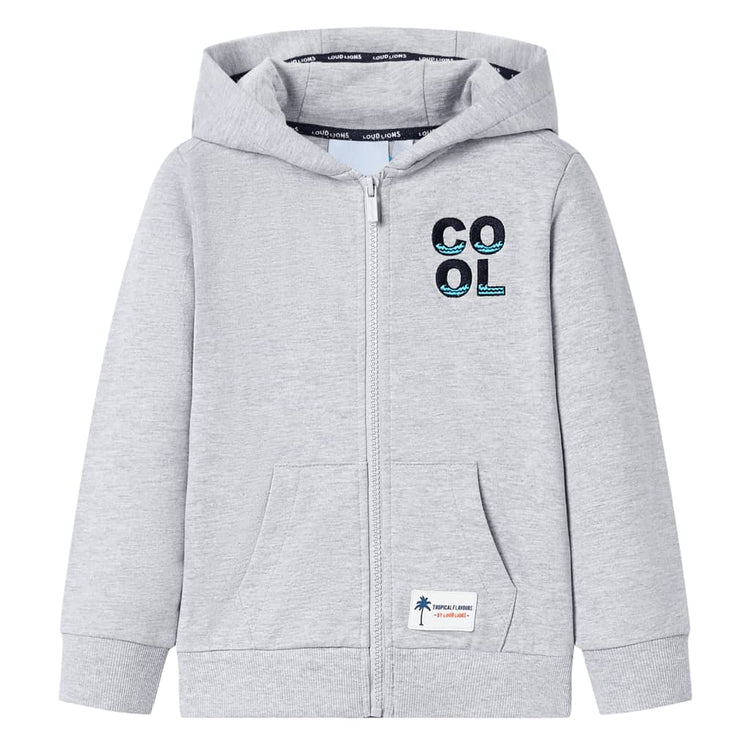 Vidaxl gilet pour enfants avec capuche et fermeture éclair 92 Gray
