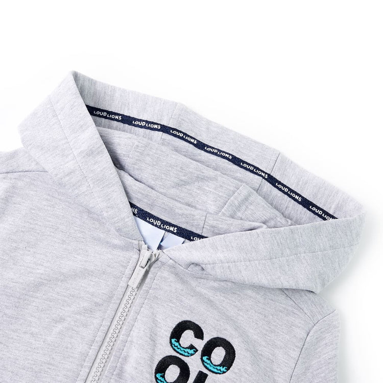 Vidaxl gilet pour enfants avec capuche et fermeture éclair 92 Gray
