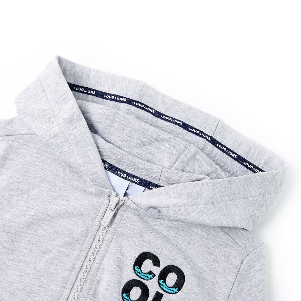 Vidaxl gilet pour enfants avec capuche et fermeture éclair 116 gris