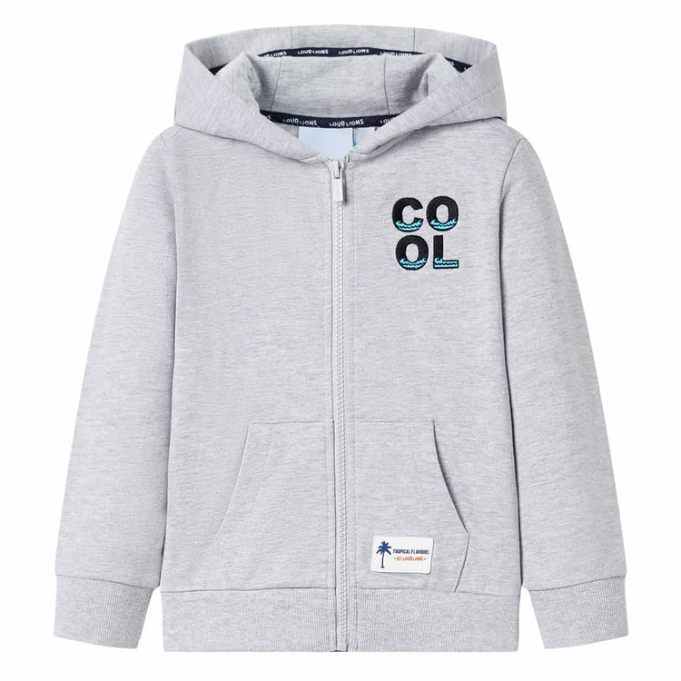 Vidaxl gilet pour enfants avec capuche et fermeture éclair 128 gris