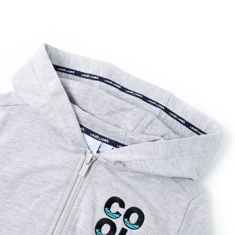 Vidaxl gilet pour enfants avec capuche et fermeture éclair 140 gris