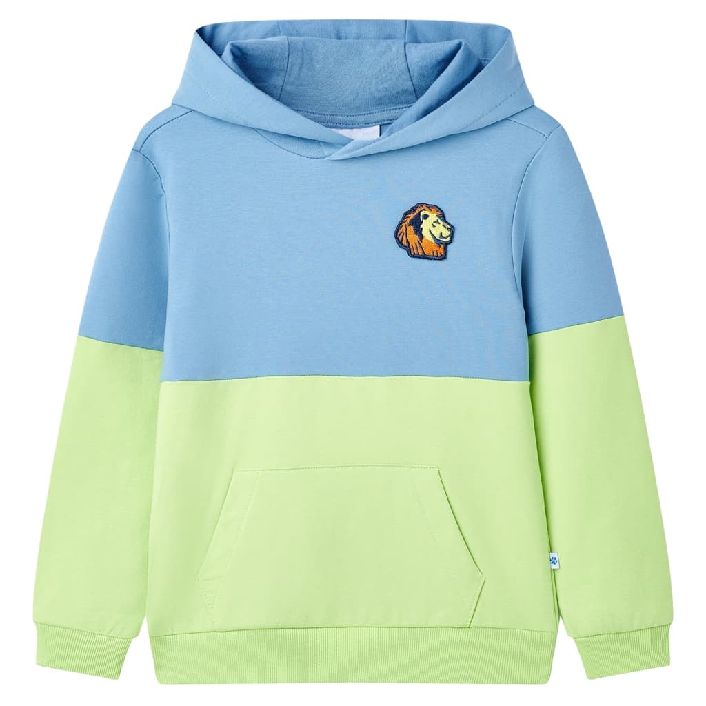 Pull pour enfants vidaxl avec capuche 92 bleu et jaune doux