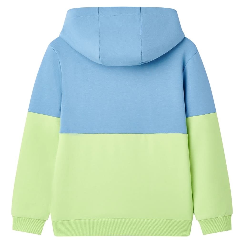 Pull pour enfants Vidaxl avec capuche 104 bleu et jaune doux
