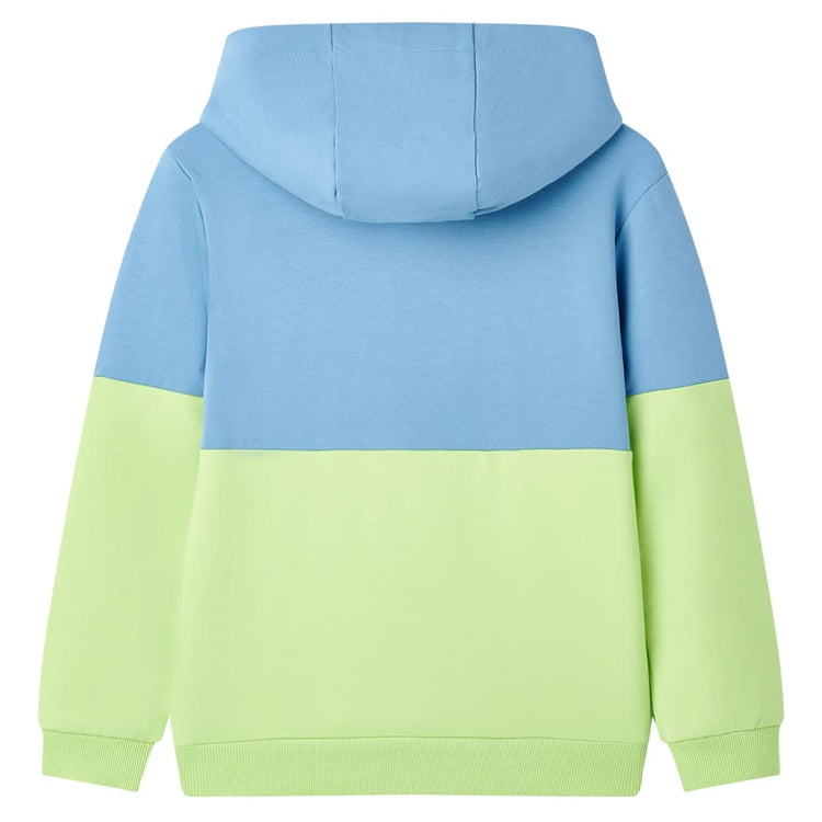 Pull pour enfants Vidaxl avec capuche 104 bleu et jaune doux