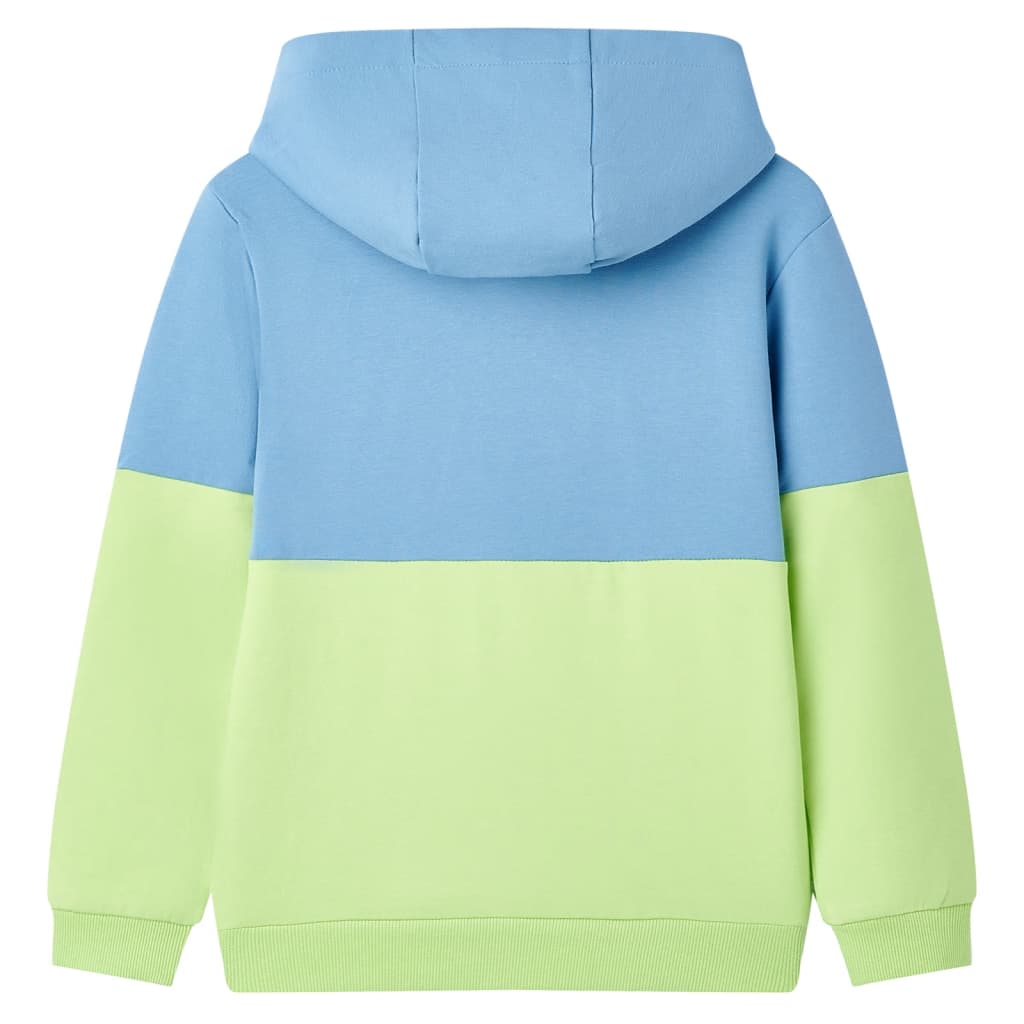 Pull pour enfants Vidaxl avec capuche 116 bleu et jaune doux