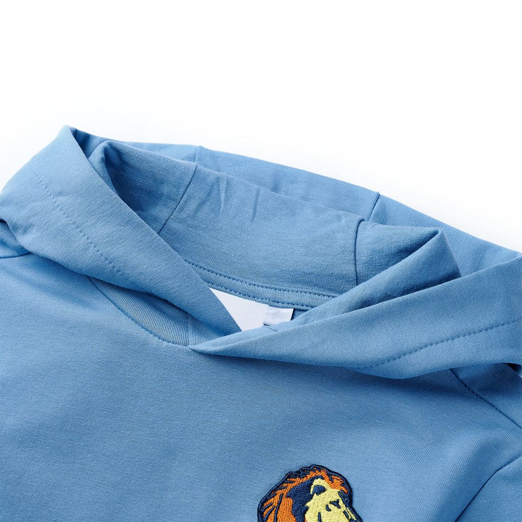 Pull pour enfants Vidaxl avec capuche 116 bleu et jaune doux