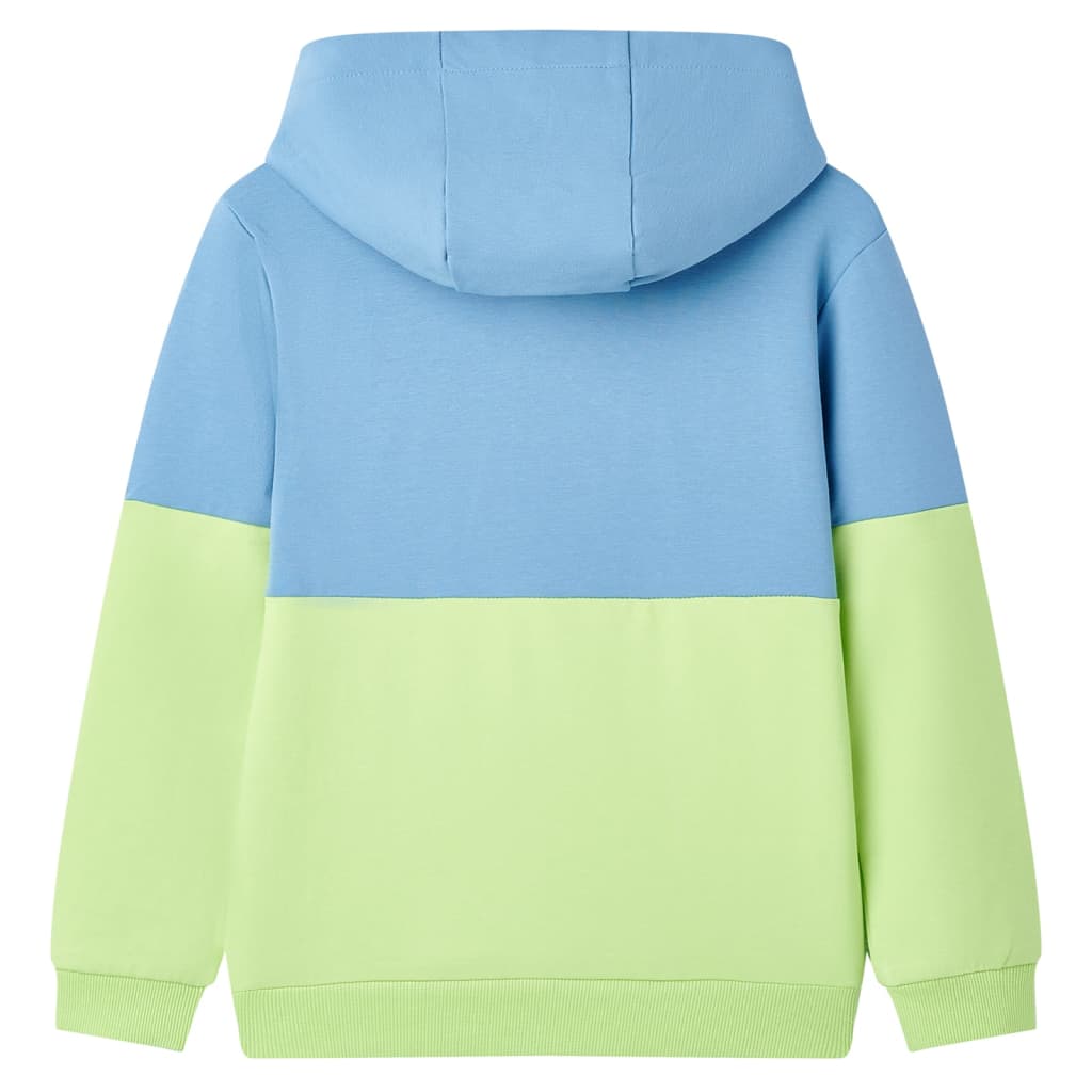Pull pour enfants Vidaxl avec capuche 140 bleu et jaune doux