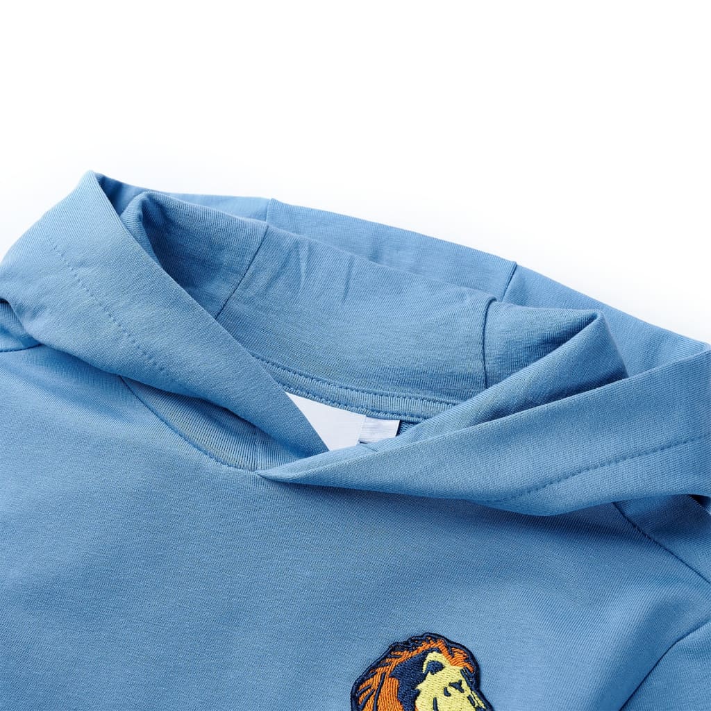 Pull pour enfants Vidaxl avec capuche 140 bleu et jaune doux