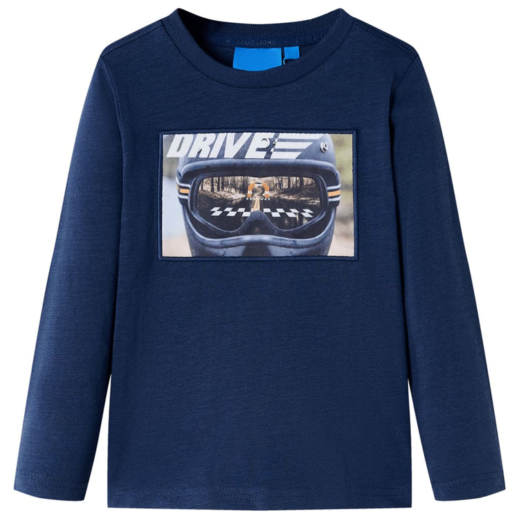 Vidaxl Child's Shirt à manches longues 104 bleu marine mixte