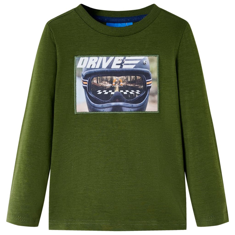 Vidaxl Children's Shirt à manches longues 128 Donkerkakiklijk