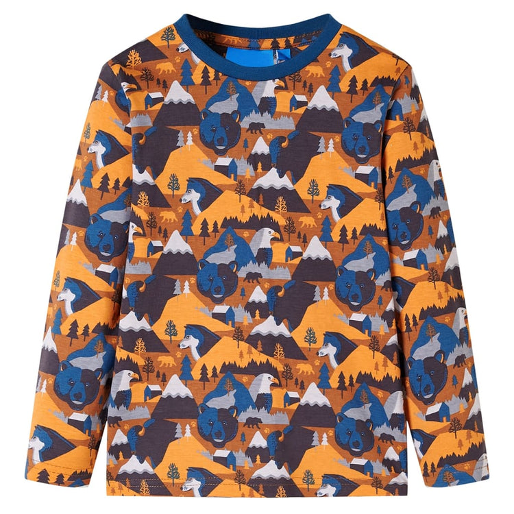 Pajama pour enfants Vidaxl avec manches longues 140 colorées cognac