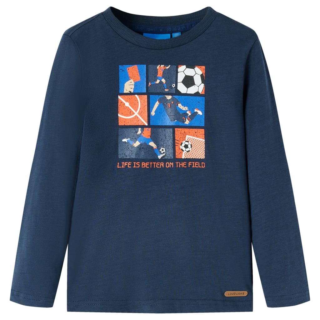 Vidaxl Child's Shirt à manches longues 104 bleu marine mixte