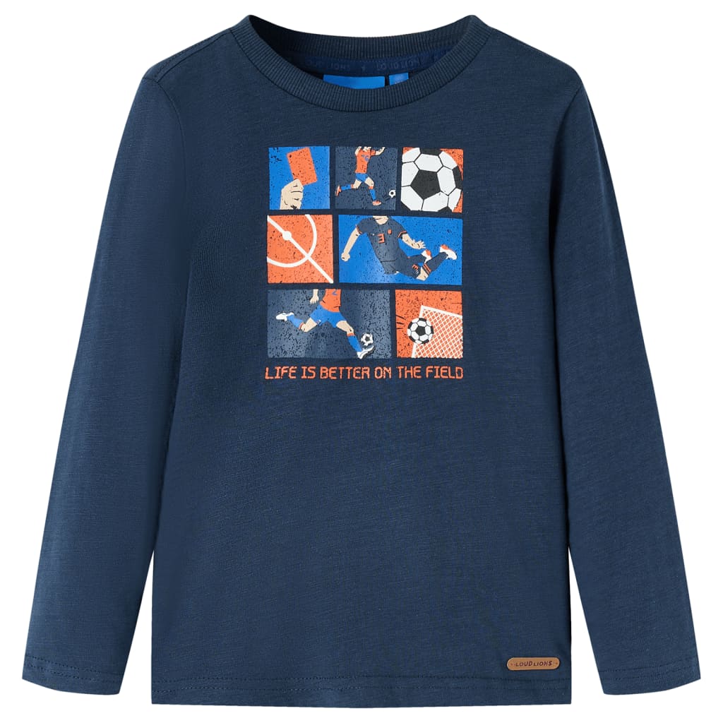 Vidaxl Child's Shirt à manches longues 128 Bleu marine mixte