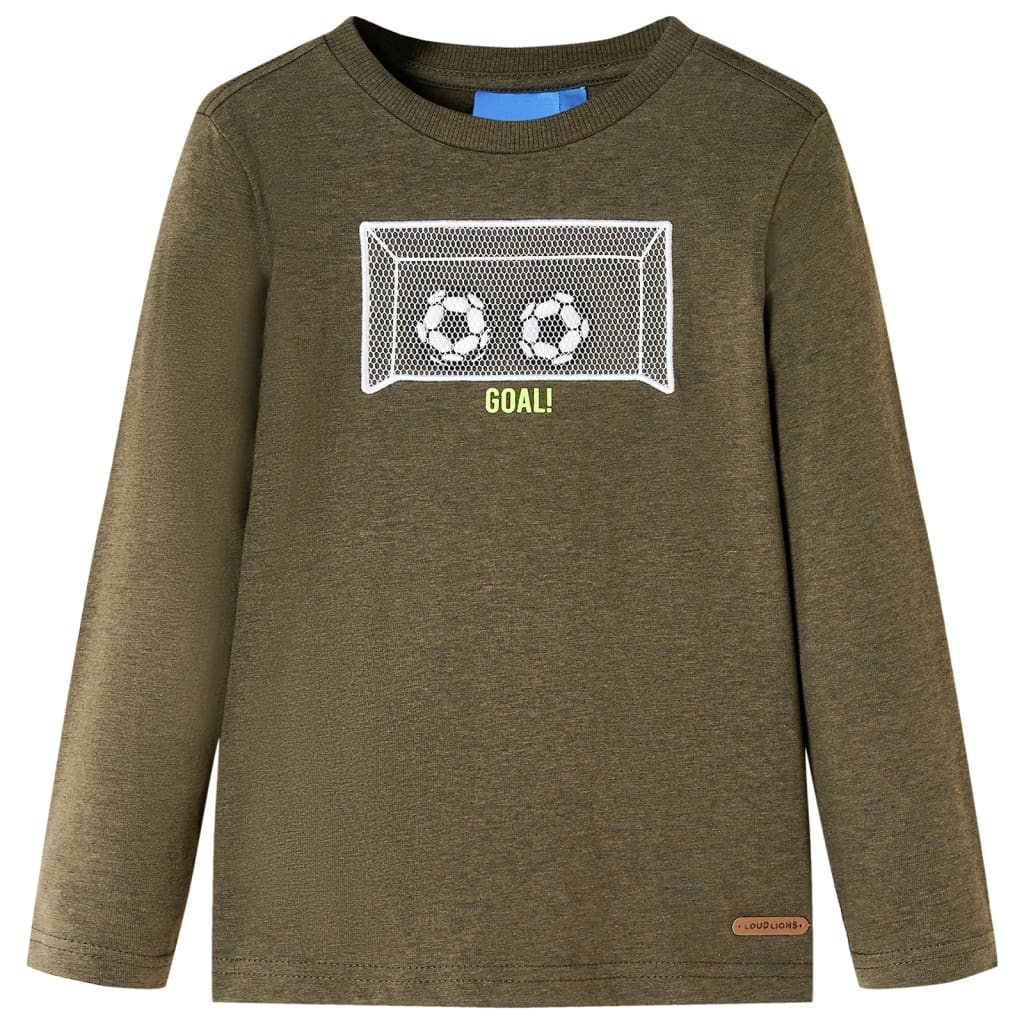 Vidaxl Child's Shirt avec manches longues 92 Kaki mixte -colored