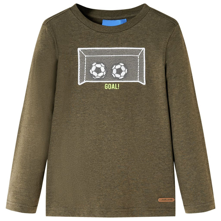 Vidaxl Child's Shirt à manches longues 128 Kakikleur mixte