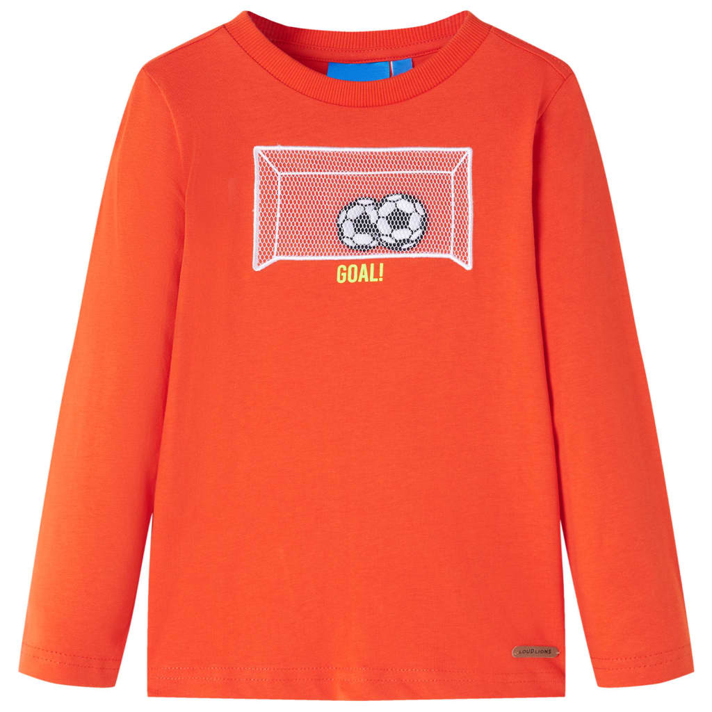 Vidaxl Child's Shirt à manches longues 116 Orange vif