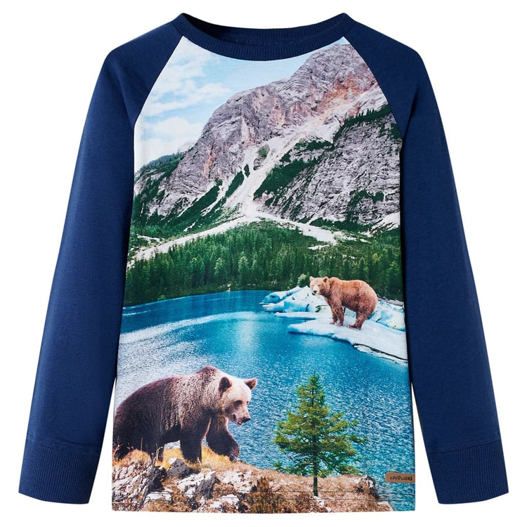 Vidaxl Child's Shirt à manches longues 104 bleu marine