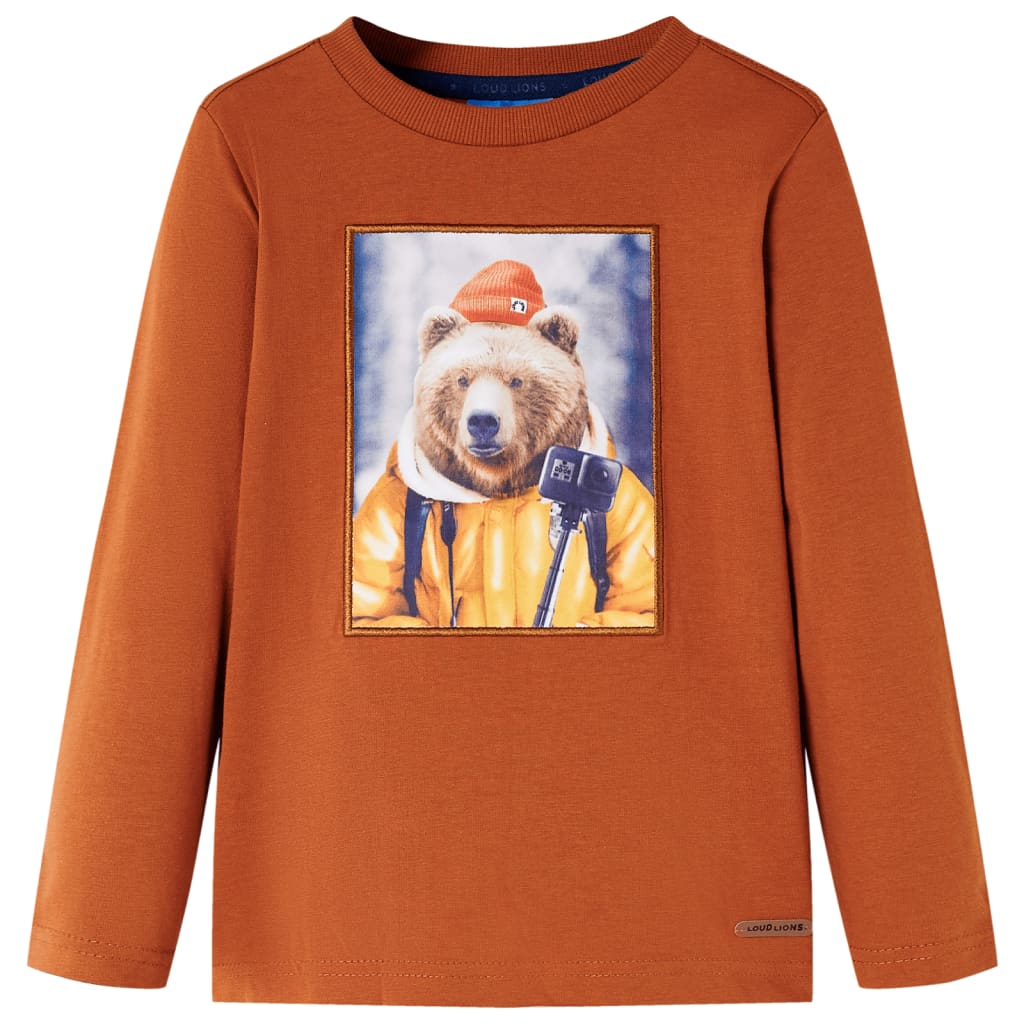 Vidaxl Child's Shirt à manches longues 92 Oranjebruin