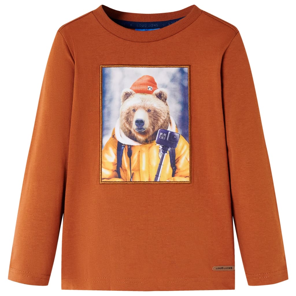 Vidaxl Child's Shirt à manches longues 128 Oranjebruin