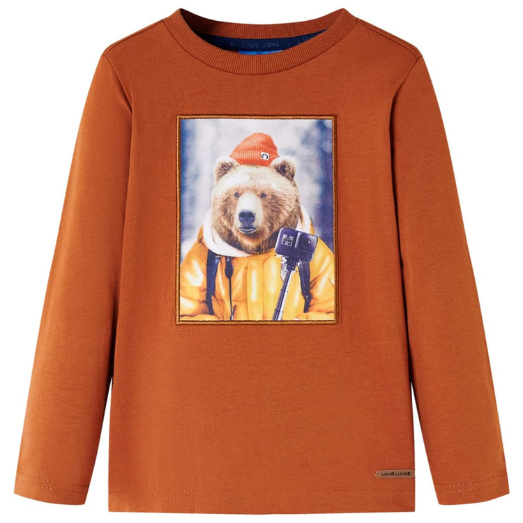 Vidaxl Child's Shirt à manches longues 140 Oranjebruin