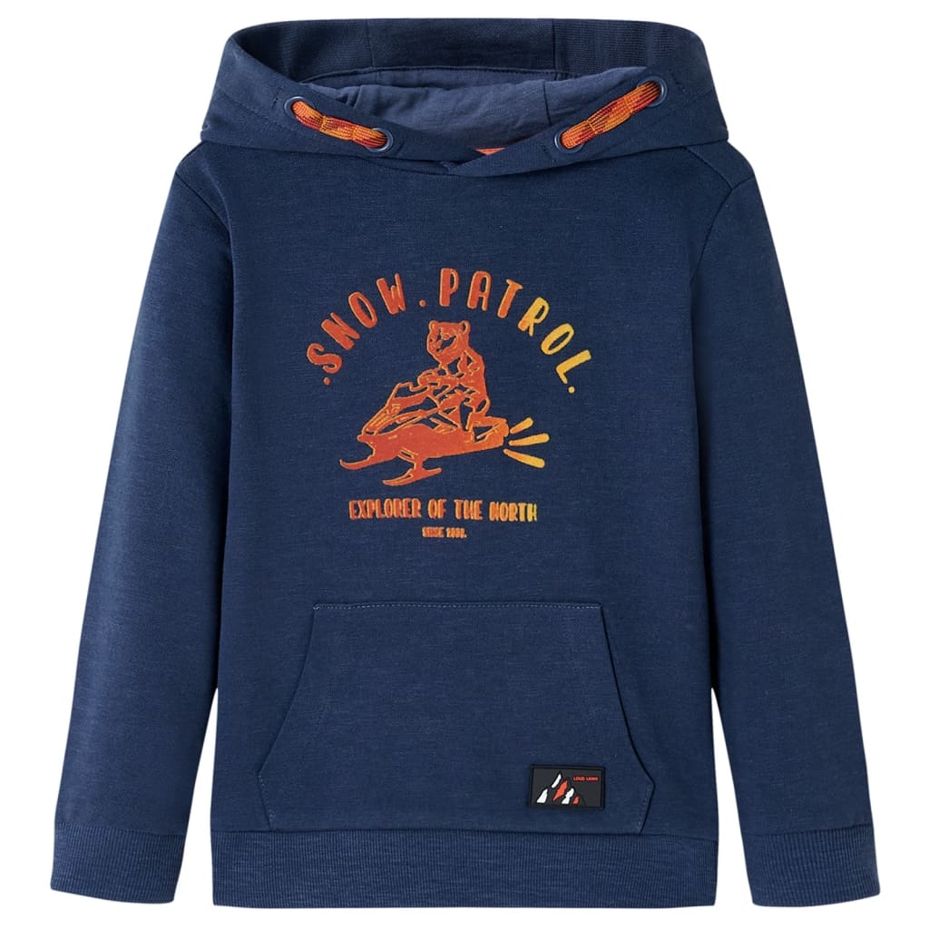 Pull pour enfants Vidaxl avec capuche 92 bleu marine mixte et orange