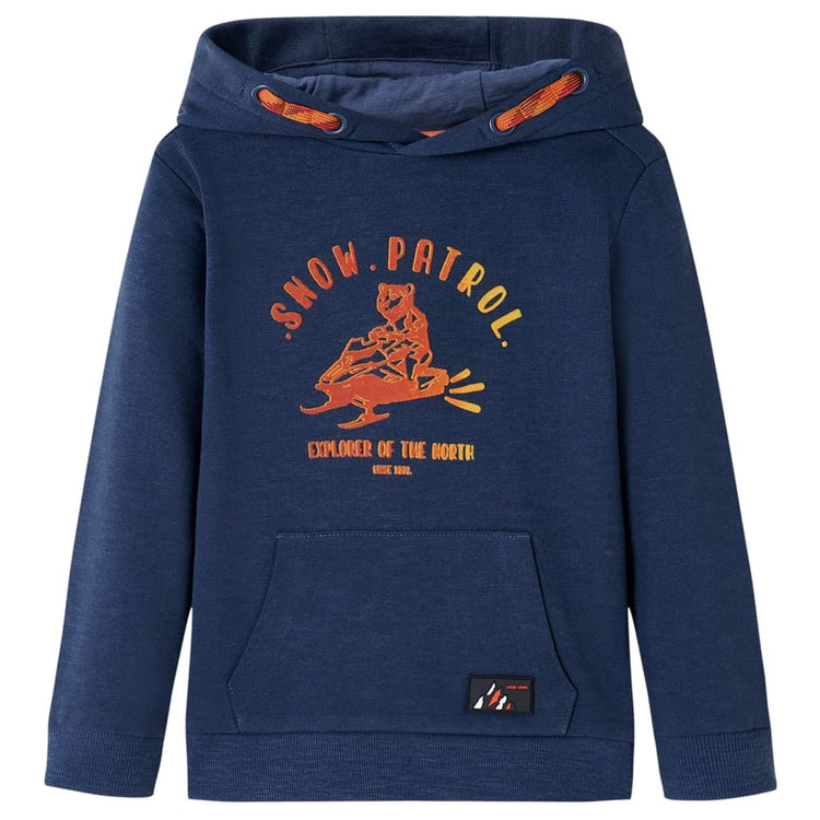 Pull pour enfants Vidaxl avec capuche 92 bleu marine mixte et orange