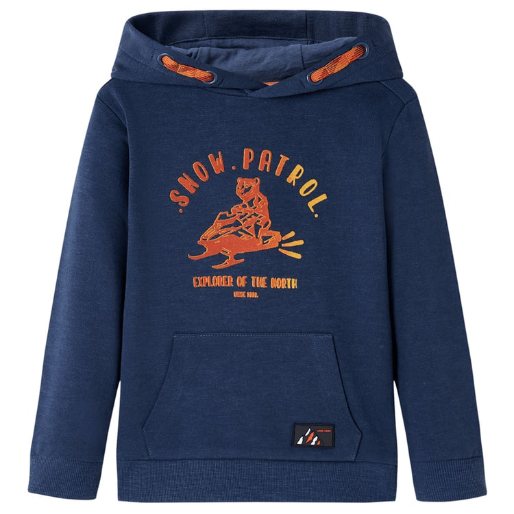 Pull pour enfants Vidaxl avec capuche 128 bleu marine mixte et orange