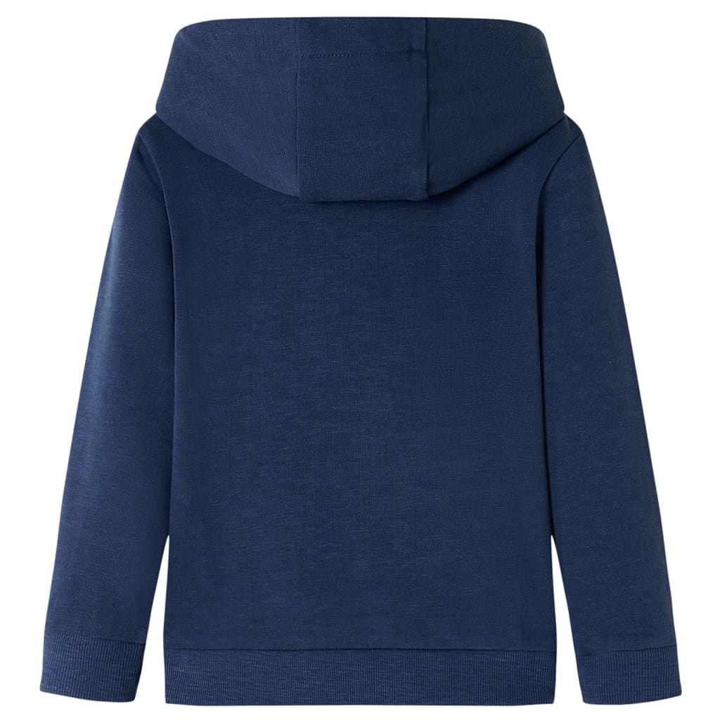 Pull pour enfants Vidaxl avec capuche 128 bleu marine mixte et orange