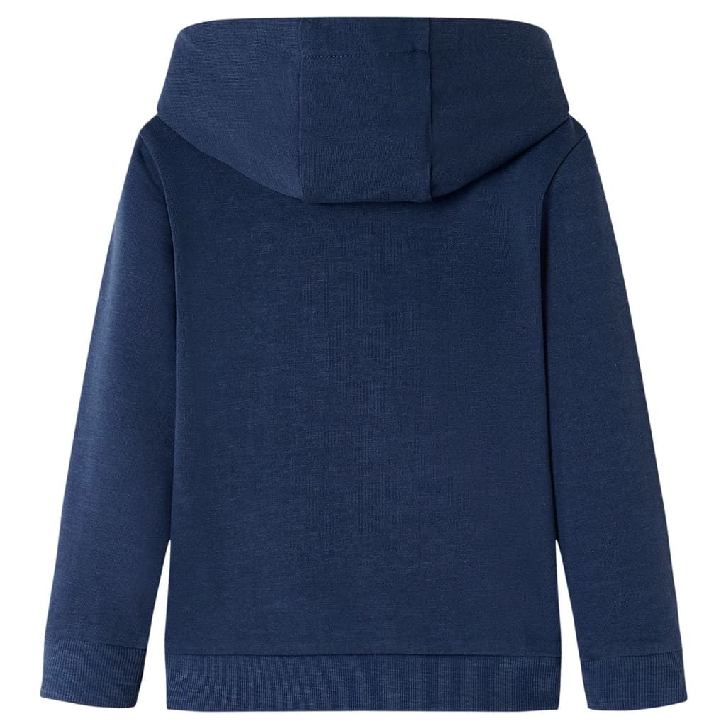 Pull pour enfants Vidaxl avec capuche 140 bleu marine mélangé et orange