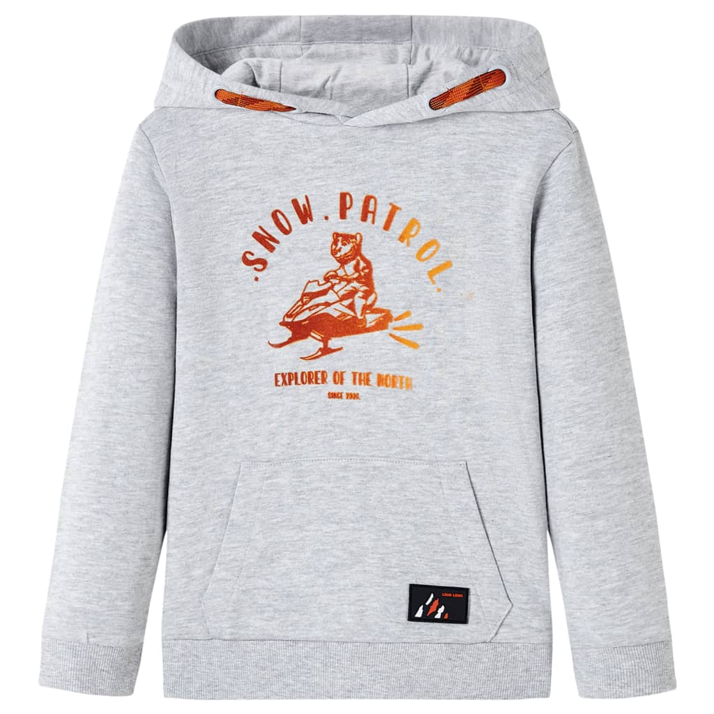 Pull pour enfants vidaxl avec capuche 92 gris mélangé et orange