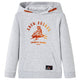 Pull pour enfants vidaxl avec capuche 116 gris mélangé et orange
