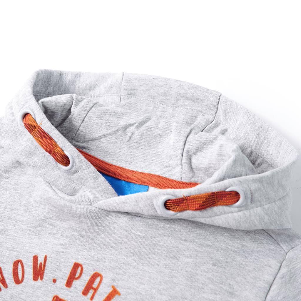 Pull pour enfants vidaxl avec capuche 116 gris mélangé et orange