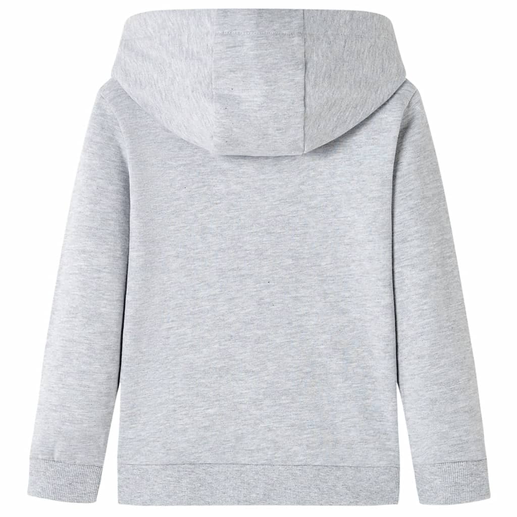 Pull pour enfants Vidaxl avec capuche 128 gris mélangé et orange