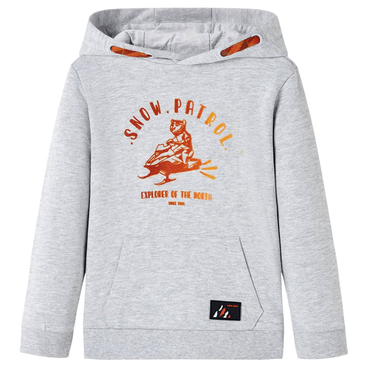 Pull pour enfants Vidaxl avec capuche 140 gris mélangé et orange