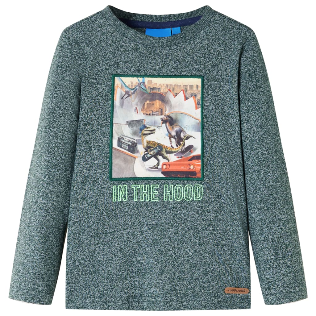Vidaxl Child's Shirt à manches longues 128 vert foncé mixte