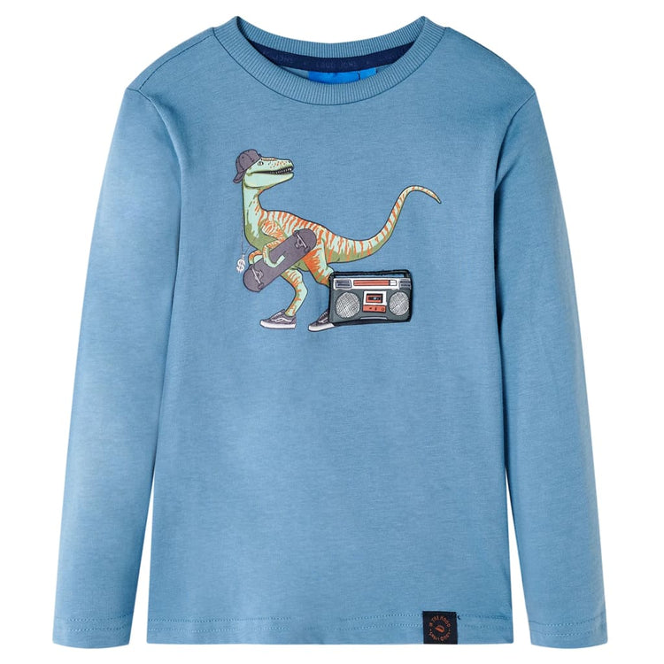 Vidaxl Child's Shirt à manches longues 116 bleu moyen