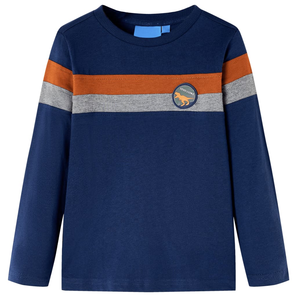 Vidaxl Child's Shirt à manches longues 128 bleu marine