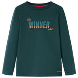 Vidaxl Children's Shirt à manches longues 104 Donkergroen - afbeelding 1