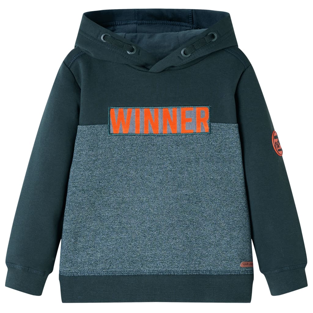 Pull pour enfants Vidaxl avec capuche 104 vert foncé