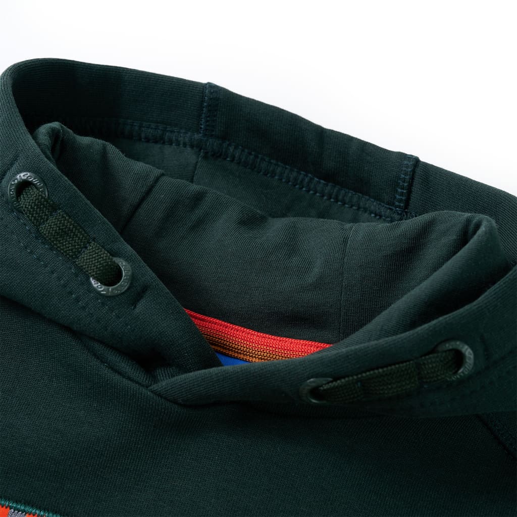 Pull pour enfants Vidaxl avec capuche 104 vert foncé