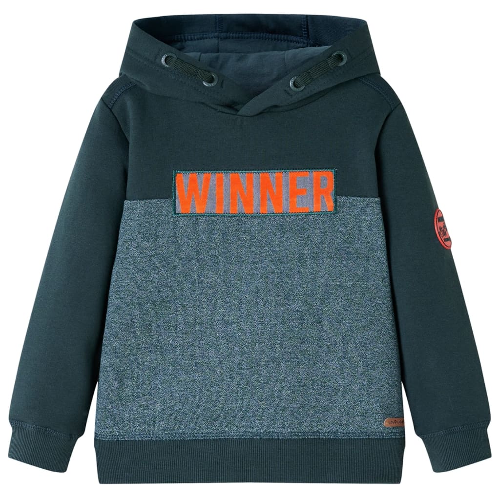 Pull pour enfants vidaxl avec capuche 128 vert foncé