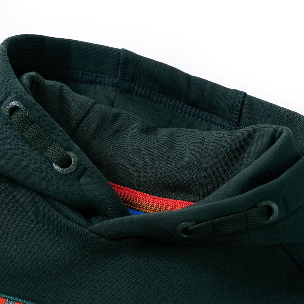 Pull pour enfants vidaxl avec capuche 128 vert foncé