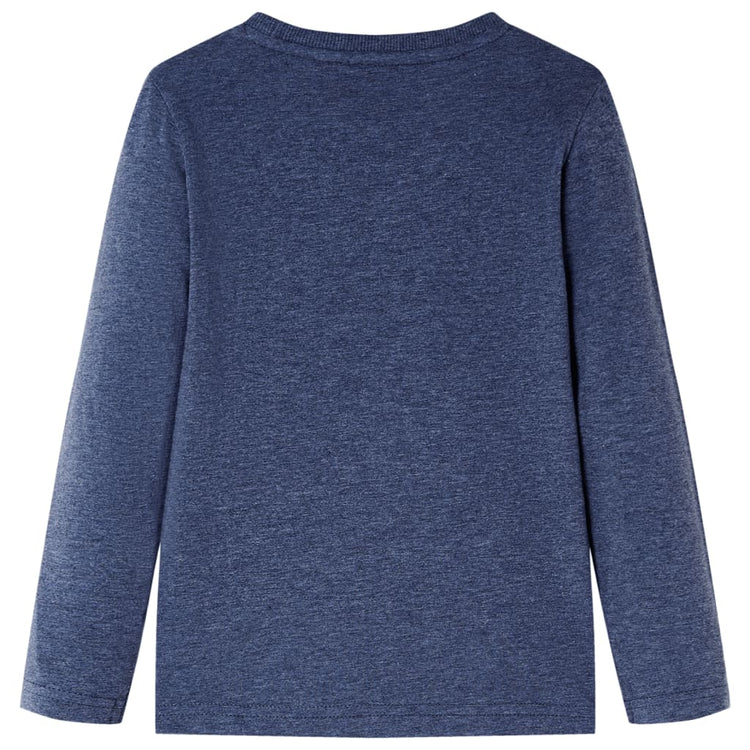 Vidaxl Child's Shirt à manches longues 92 Bleu foncé mélangé