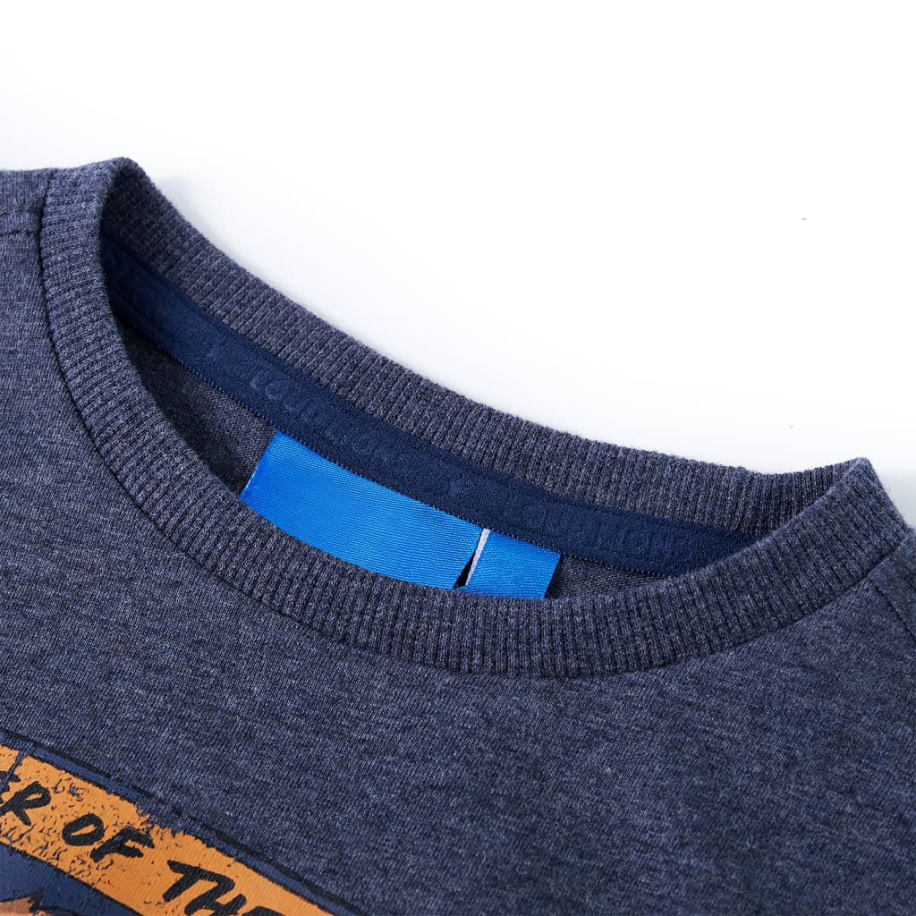 Vidaxl Child's Shirt à manches longues 92 Bleu foncé mélangé