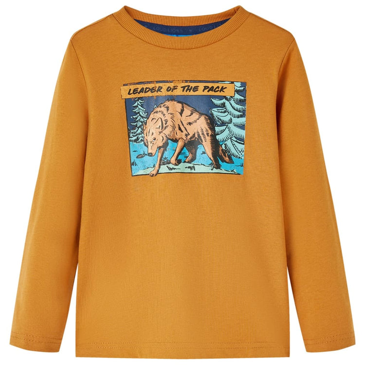 Vidaxl Child's Shirt à manches longues 140 Copper foncé sombre coloré