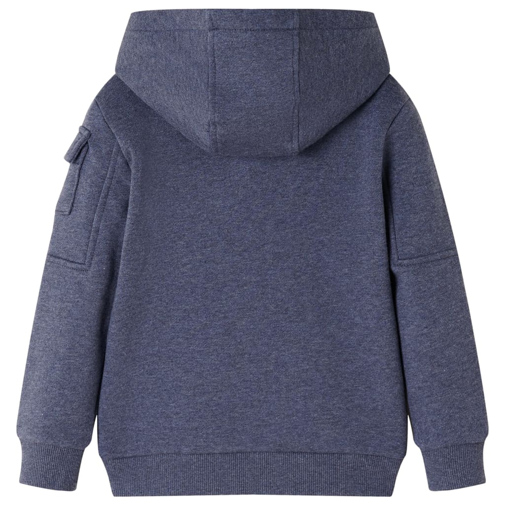 Vidaxl gilet pour enfants avec capuche et fermeture à glissière 92 bleu foncé mixte