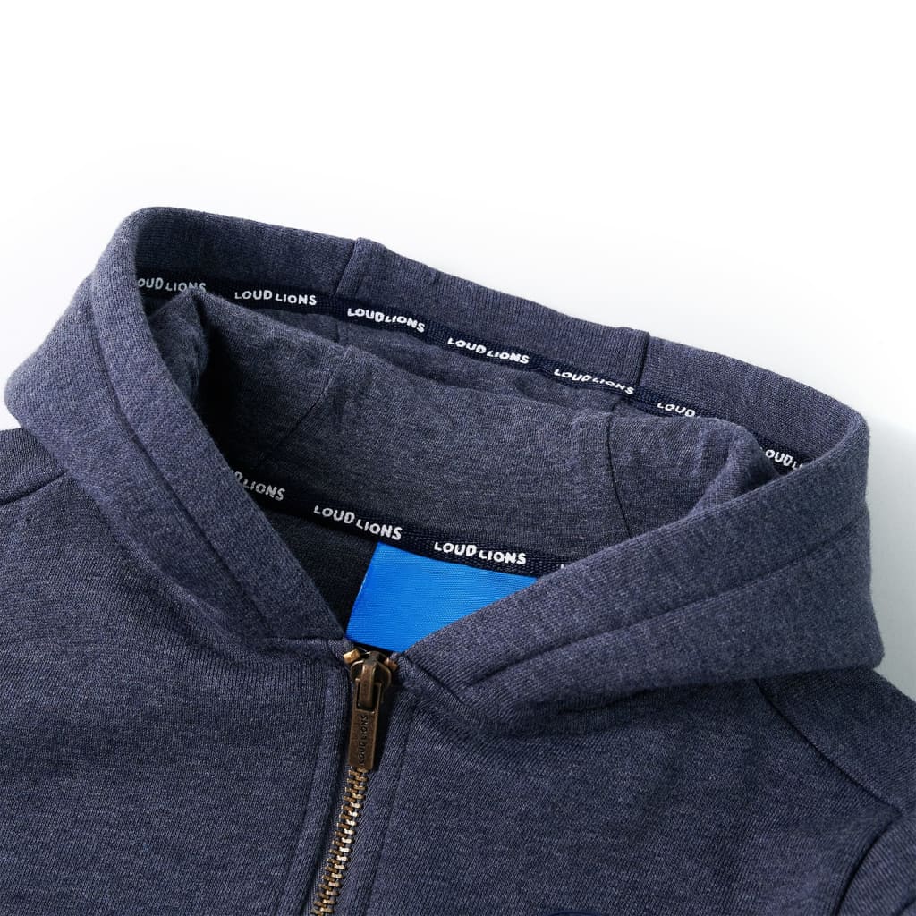 Vidaxl gilet pour enfants avec capuche et fermeture à glissière 92 bleu foncé mixte