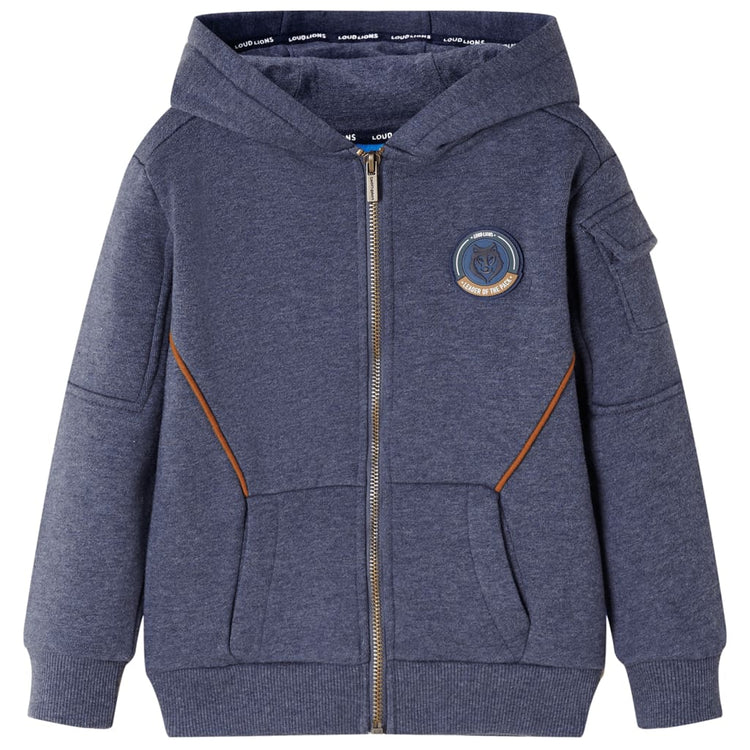 Vidaxl gilet pour enfants avec capuche et fermeture éclair 104 bleu foncé mixte